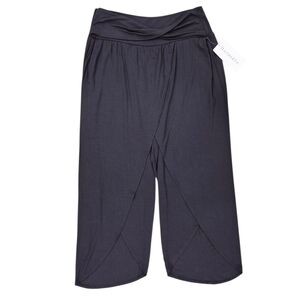 Athleta Release Pants women's large black stretchy high rise flowy cropped yoga